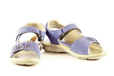 Girl shoes footwear isolated on white の写真素材