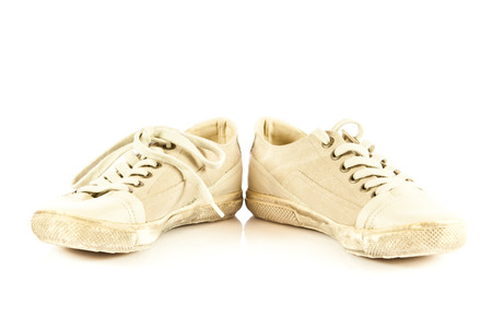 modern sport shoes on white backgroundの写真素材