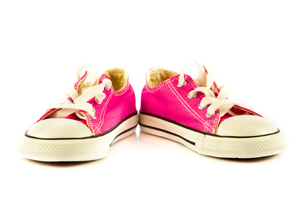 Modern sport shoes on white backgroundの写真素材