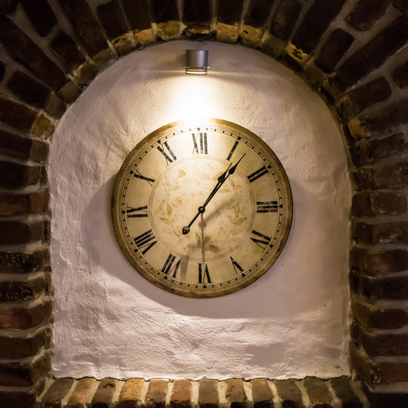 wall clock. old stylish clock. time is moneyの写真素材