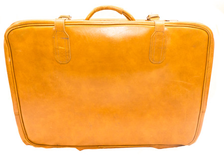 old suitcase isolated on white backgroundの写真素材