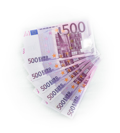 500 euro bills  euro banknotes money. European Union Currencyの写真素材