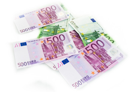 euro bills  euro banknotes money. European Union Currencyの写真素材