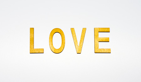 word love isolated on white backgroundの写真素材