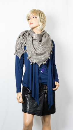 fashion female dummy on white background scarfの写真素材