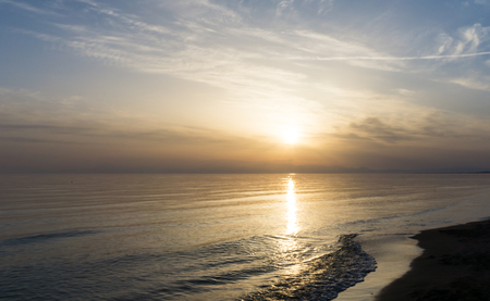 sunset over the sea beachの写真素材
