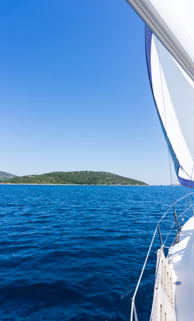 sail of a sailing boat. sailing yacht on the waterの写真素材