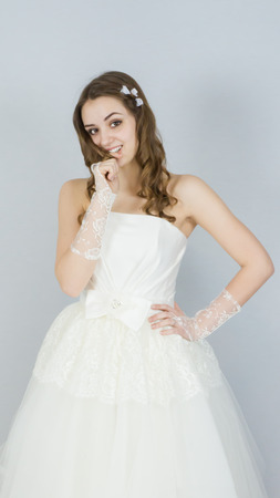 bride on white background. dressの写真素材