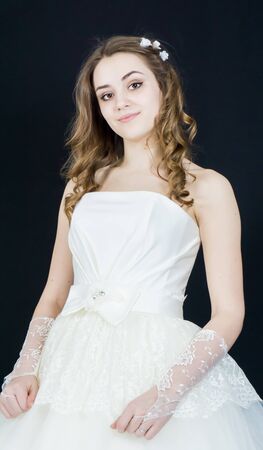 bride on black background. dressの写真素材