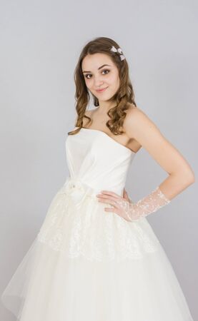 bride on white background. dressの写真素材