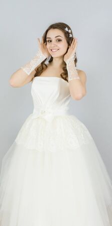 bride on white background. dressの写真素材