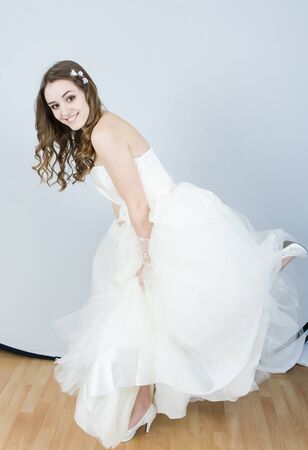 bride on white background. dressの写真素材