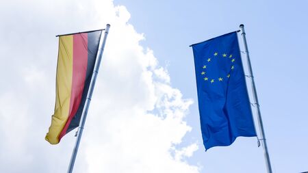 european union flag. germanyの写真素材