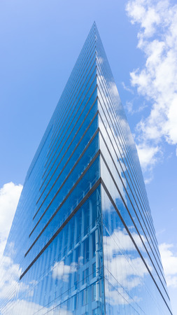 view of skyscraper in clouds in  dusseldorf. germanyのeditorial素材