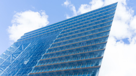 view of skyscraper in clouds in  dusseldorf. germanyのeditorial素材