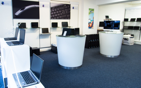computer shop, laptop, conceptの写真素材