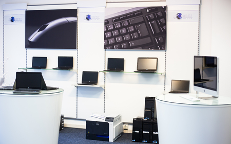 computer shop, laptop, conceptの写真素材