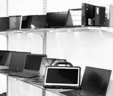 computer shop, laptop, conceptの写真素材