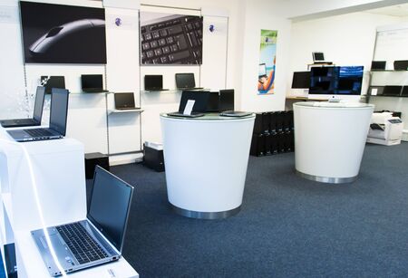 computer shop, laptop, conceptの写真素材