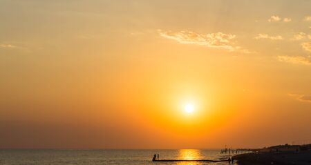 sunset, sunrise view postcard seaの写真素材