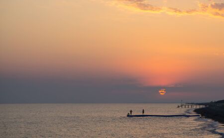 sunset, sunrise view postcard seaの写真素材