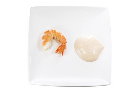 Prepared shrimp with thousand island dressingの写真素材