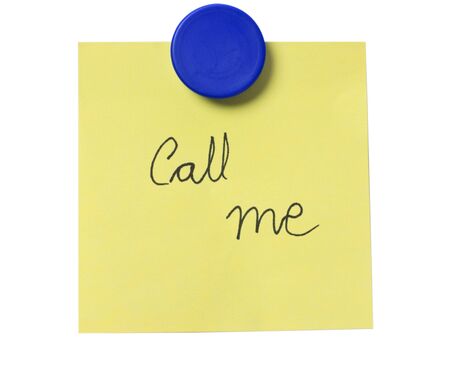 Yellow adhesive note and call me note.の写真素材