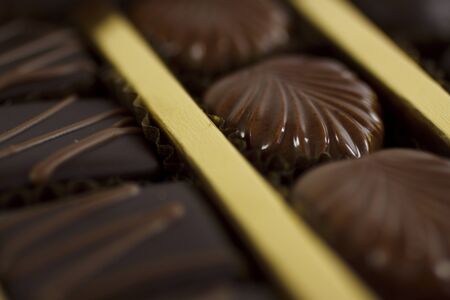 Detail of assortment of pralines. Short deptf of field.の写真素材