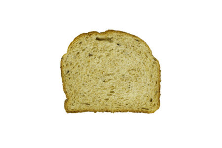 Brown bread slice isolated on white background