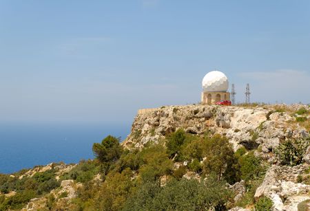 Radar dome at the Dingli Cliffs on Malta.  の写真素材