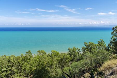 view from a height of a stretch of the Mediterranean Sea