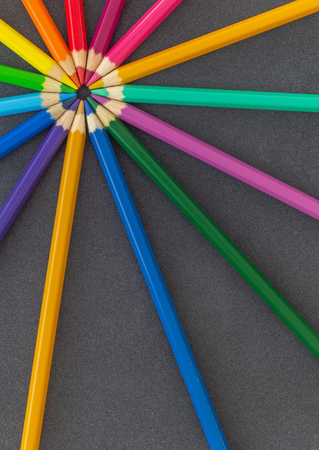 Color pencils in circleの写真素材