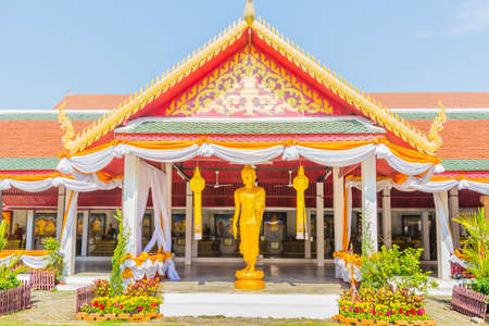 Wat Phrathat Hariphunchai Woramaha Vihan, Buddhist temple in Lamhun, Thailand.の写真素材