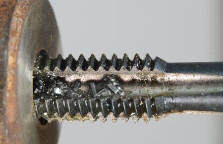 A tap sized M8 is used to cut threads in a workpiece.