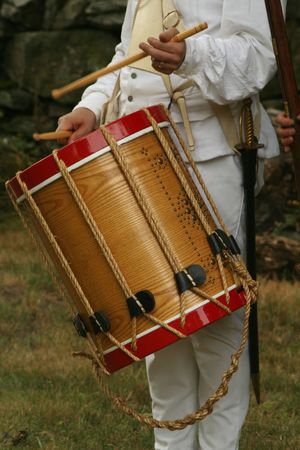 Colonial Drummer--Revolutionary War Reenactmentの写真素材
