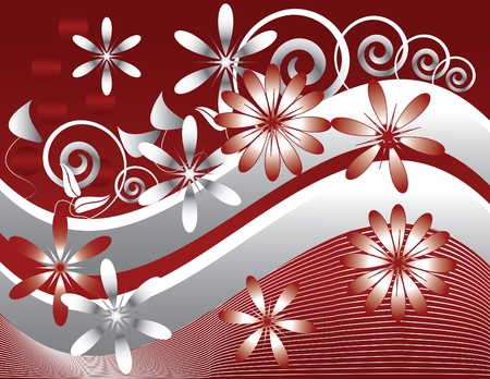 Floral in Red and Whiteのイラスト素材