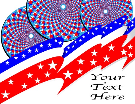 Star Wheels and Patriotic Banner  motion illusionのイラスト素材