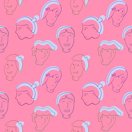 Crowd People Pattern. Seamless Pattern, Vector Illustration EPS 10.のイラスト素材