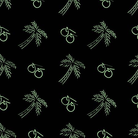 Seamless Coconut Tree Pattern Line Art Vector Illustration EPS 10のイラスト素材
