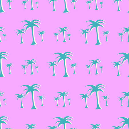 Seamless Tropical Coconut Tree Floral Pattern.のイラスト素材