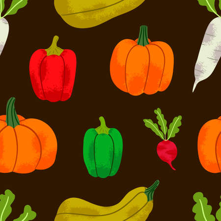 Autumn Harvest Pattern, Seamless Pattern, Vector Illustration EPS 10.