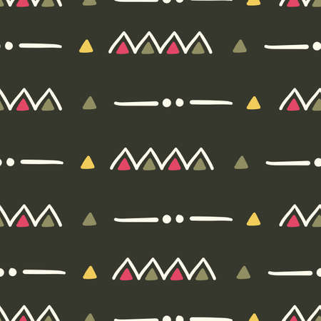 Abstract triangle Boho Pattern, Ethnic Style, Vector Illustration