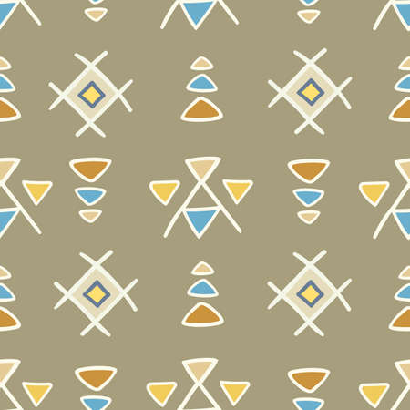 Seamless Ethnic Pattern, Boho Background, Fashionable, Vector Illustration