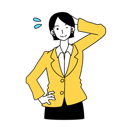 Reaction of a woman in a suitのイラスト素材