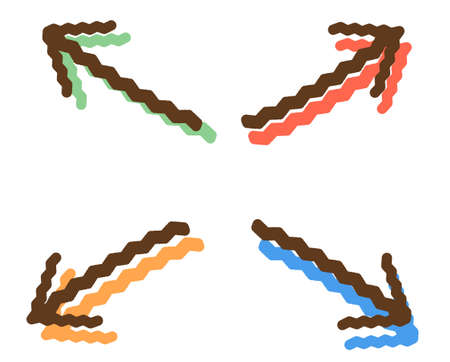 Pop Handwritten Wind Arrow Setのイラスト素材