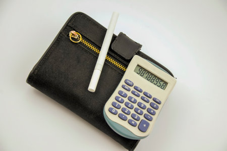 Close up view of euros, and cigarettesの写真素材