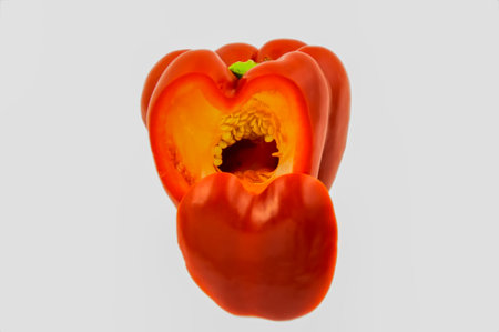 Red Bell Pepper Isolated On White Backgroundの写真素材