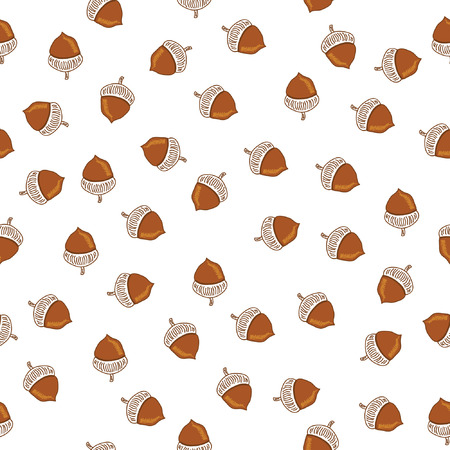 Acorn Autumn Seamless vector Backgroundのイラスト素材
