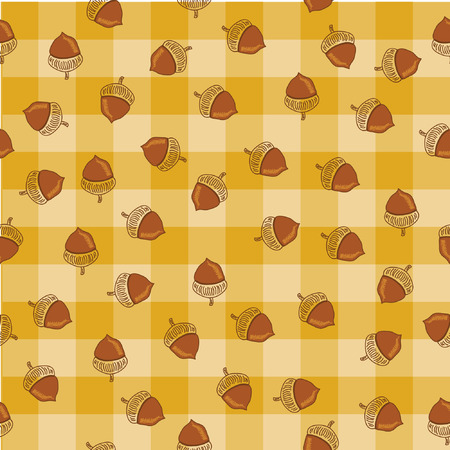 Acorn Autumn Seamless vector Backgroundのイラスト素材