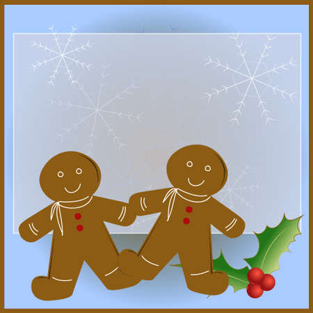 Gingerbread Man Christmas Cardのイラスト素材